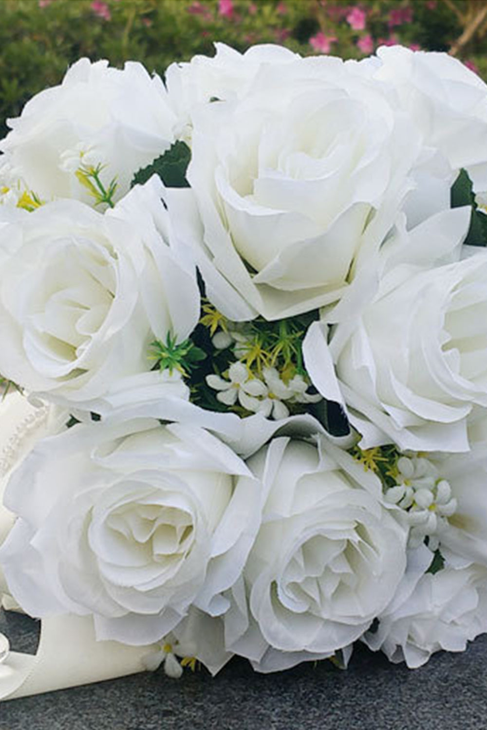White Artificial Rose Homecoming Bouquet