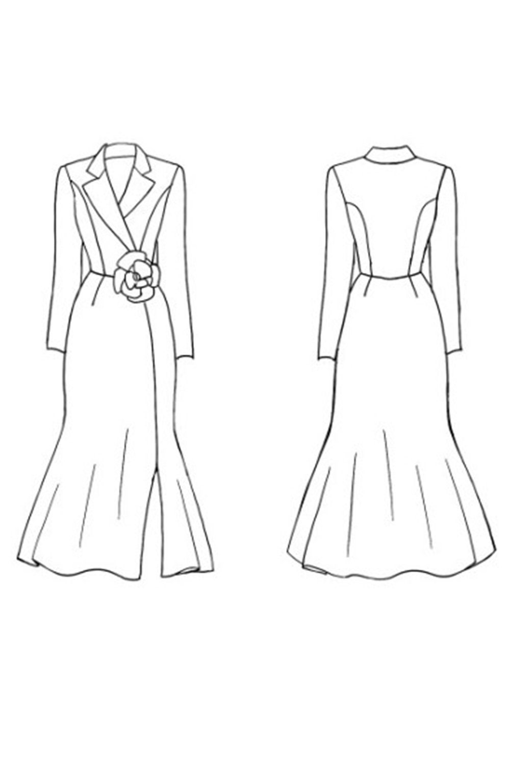 Sparkly White Pencil Notched Lapel Midi Blazer Dress with Ruffles