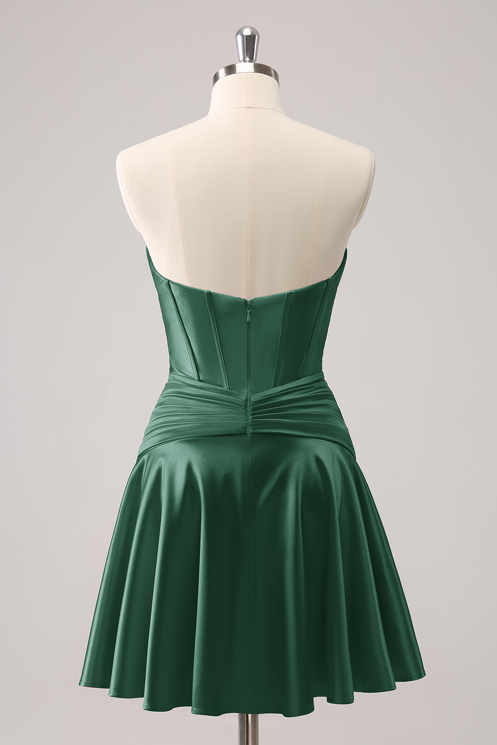 Burgundy Sweetheart A-Line Satin Corset Homecoming Dress