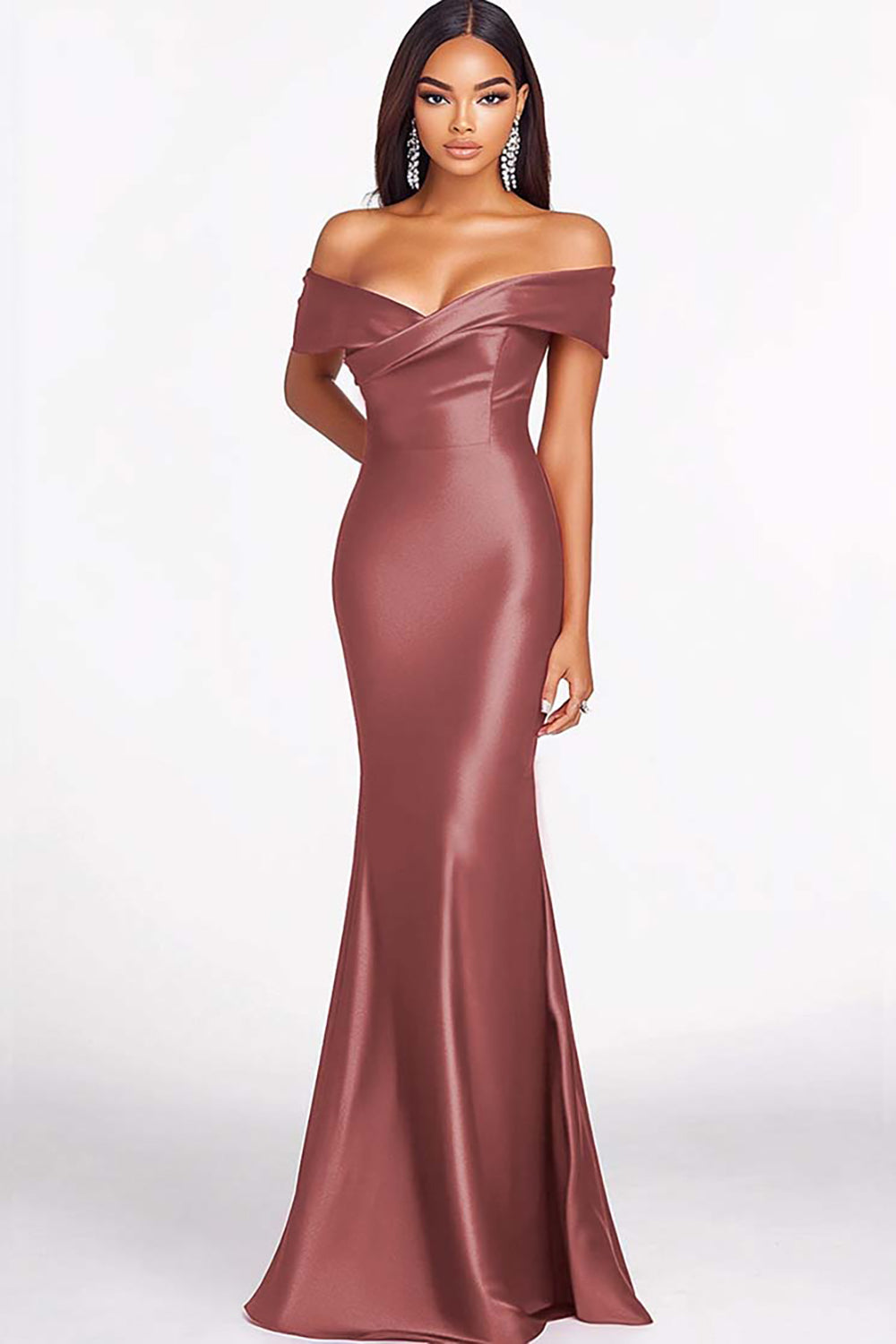 Elegant Off the Shoulder Dark Green Mermaid Long Formal Dress