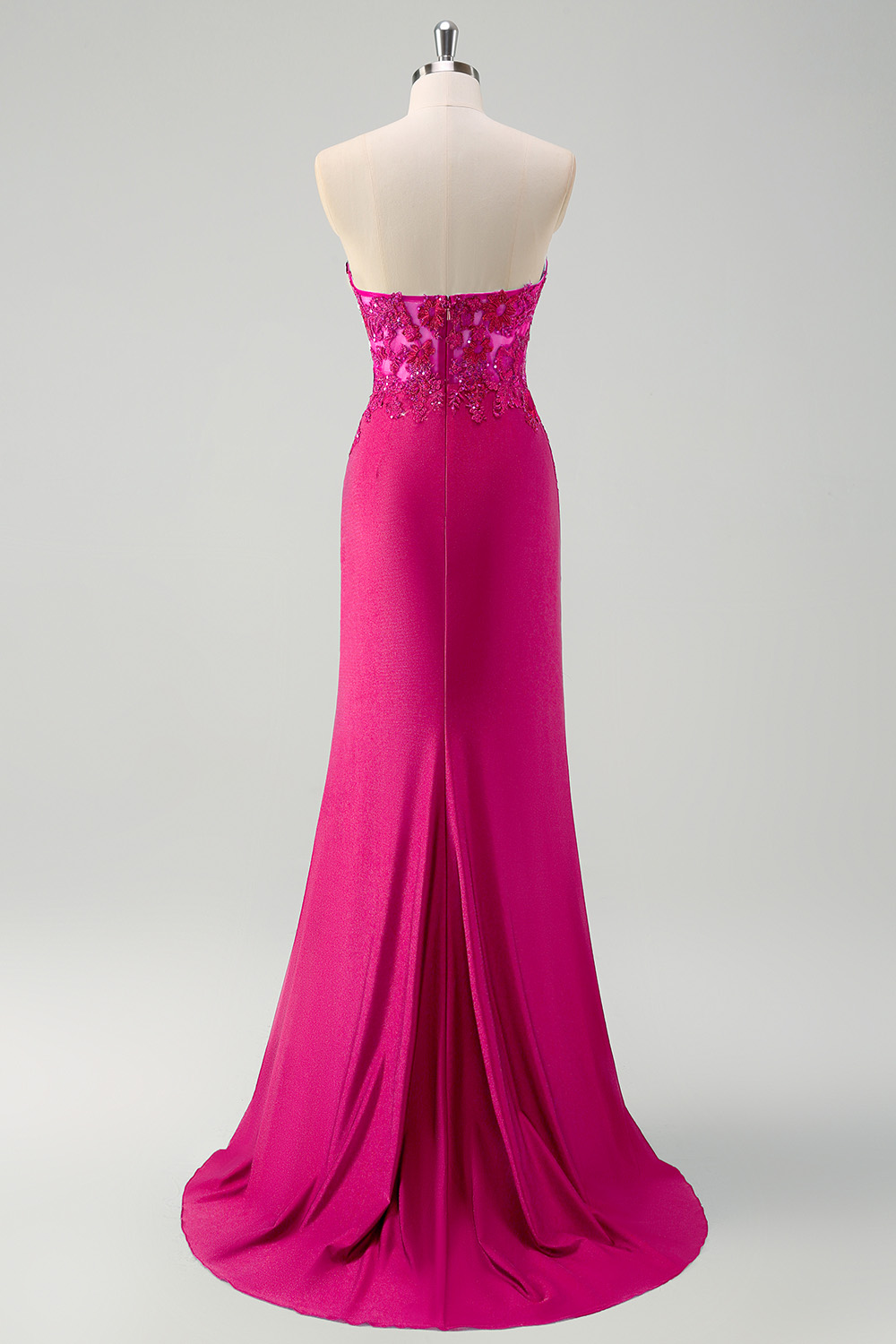 Green Sweetheart Mermaid Satin Long Corset Prom Dress with Appliques