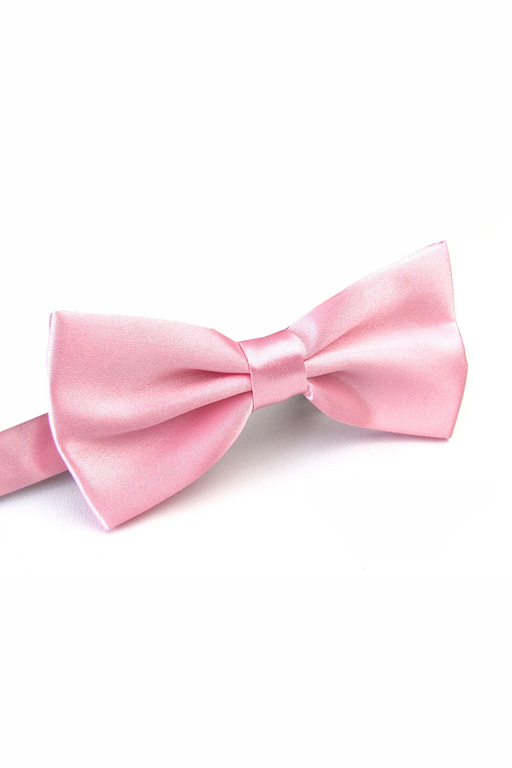 Light Pink Adjustable Satin Prom Bow Tie