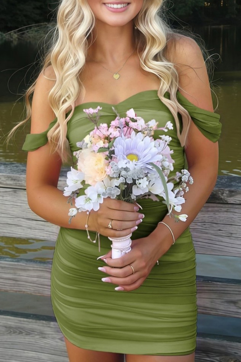 Fuchsia Bodycon Off the Shoulder Ruched Mini Party Dress