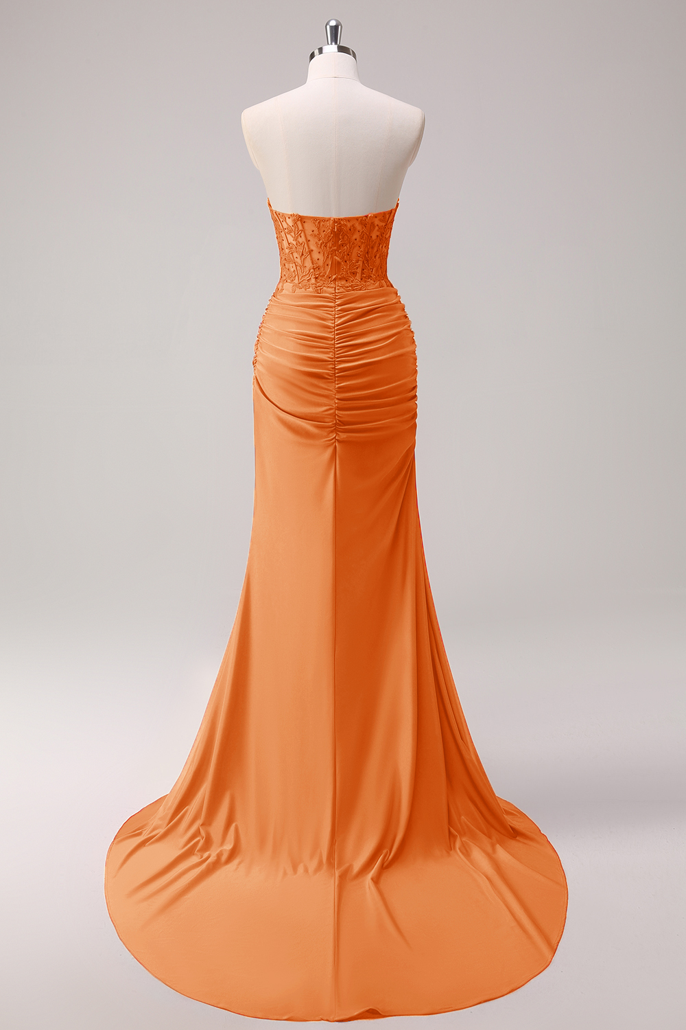 Fuchsia Sweetheart Mermaid Satin Long Corset Prom Dress with Appliques