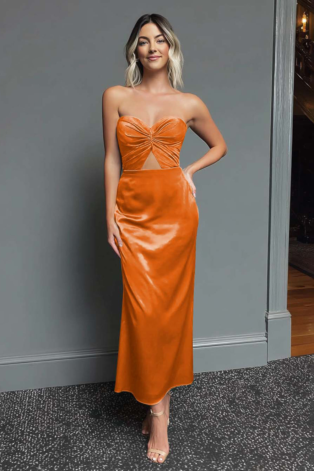 Dark Green Sweetheart Sheath Long Satin Formal Dress