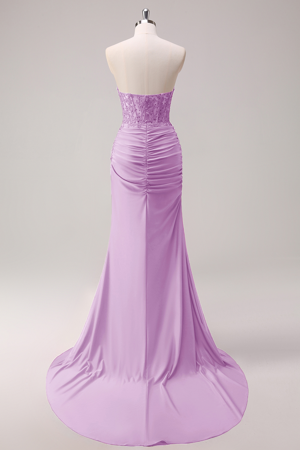 Fuchsia Sweetheart Mermaid Satin Long Corset Prom Dress with Appliques