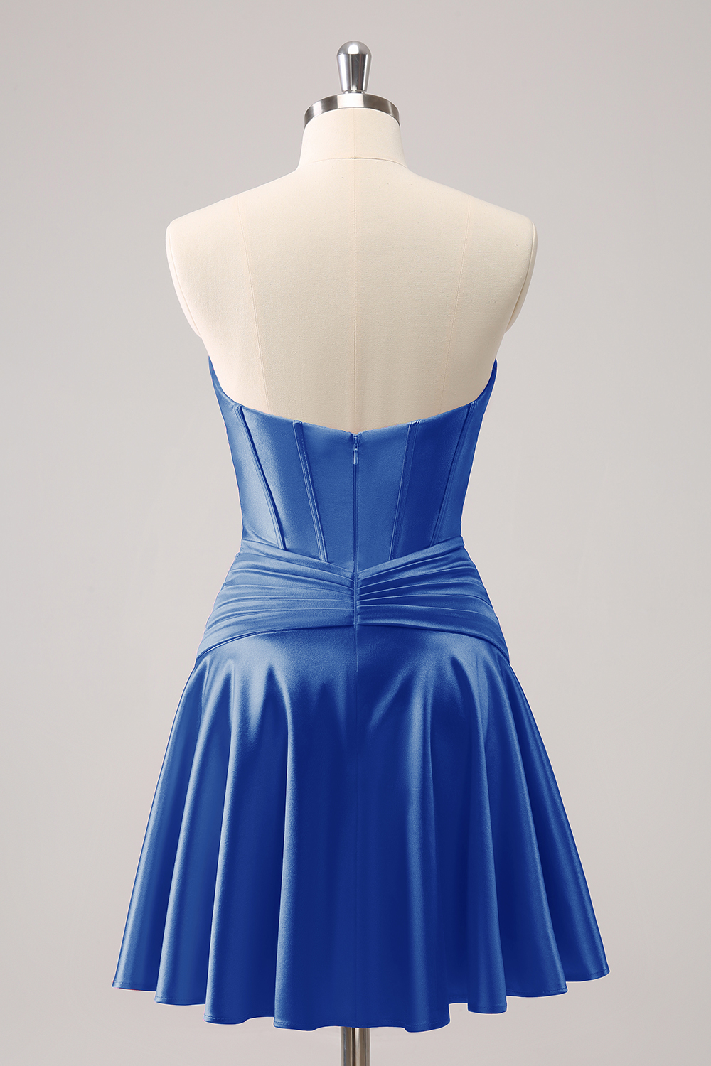 Burgundy Sweetheart A-Line Satin Corset Homecoming Dress