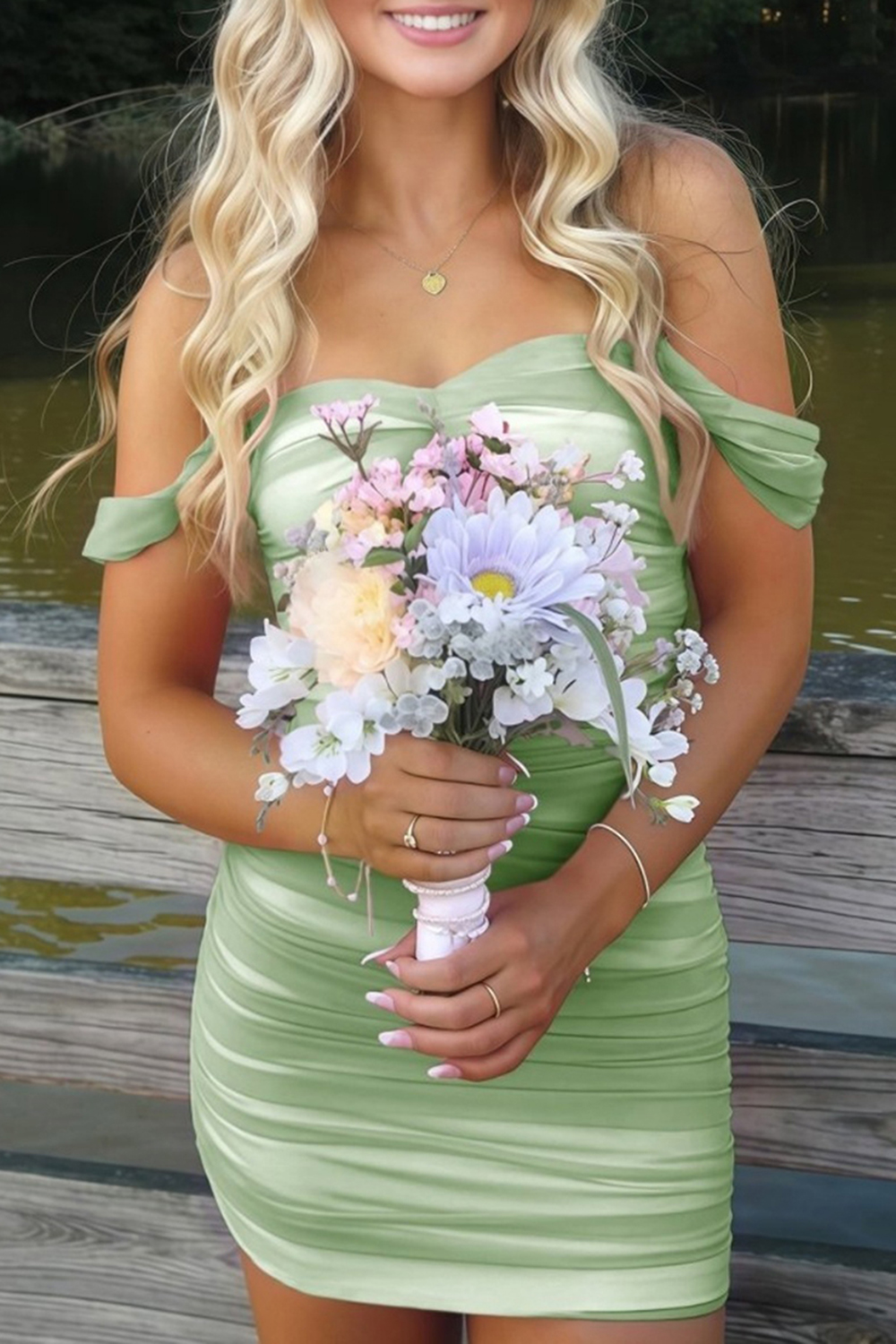 Fuchsia Bodycon Off the Shoulder Ruched Mini Party Dress