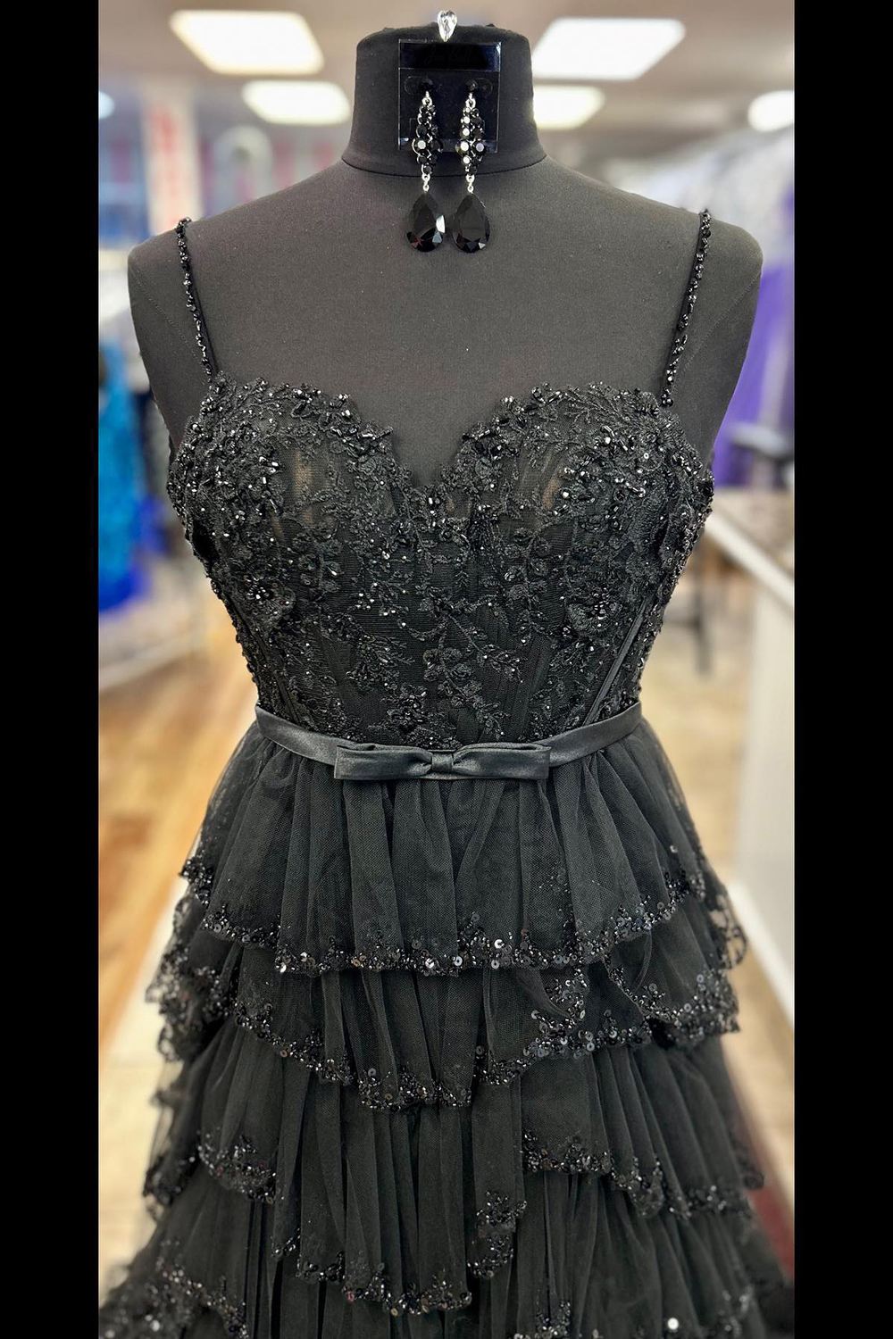 Princess A Line Spaghetti Straps White Corset Prom Dress with Ruffles