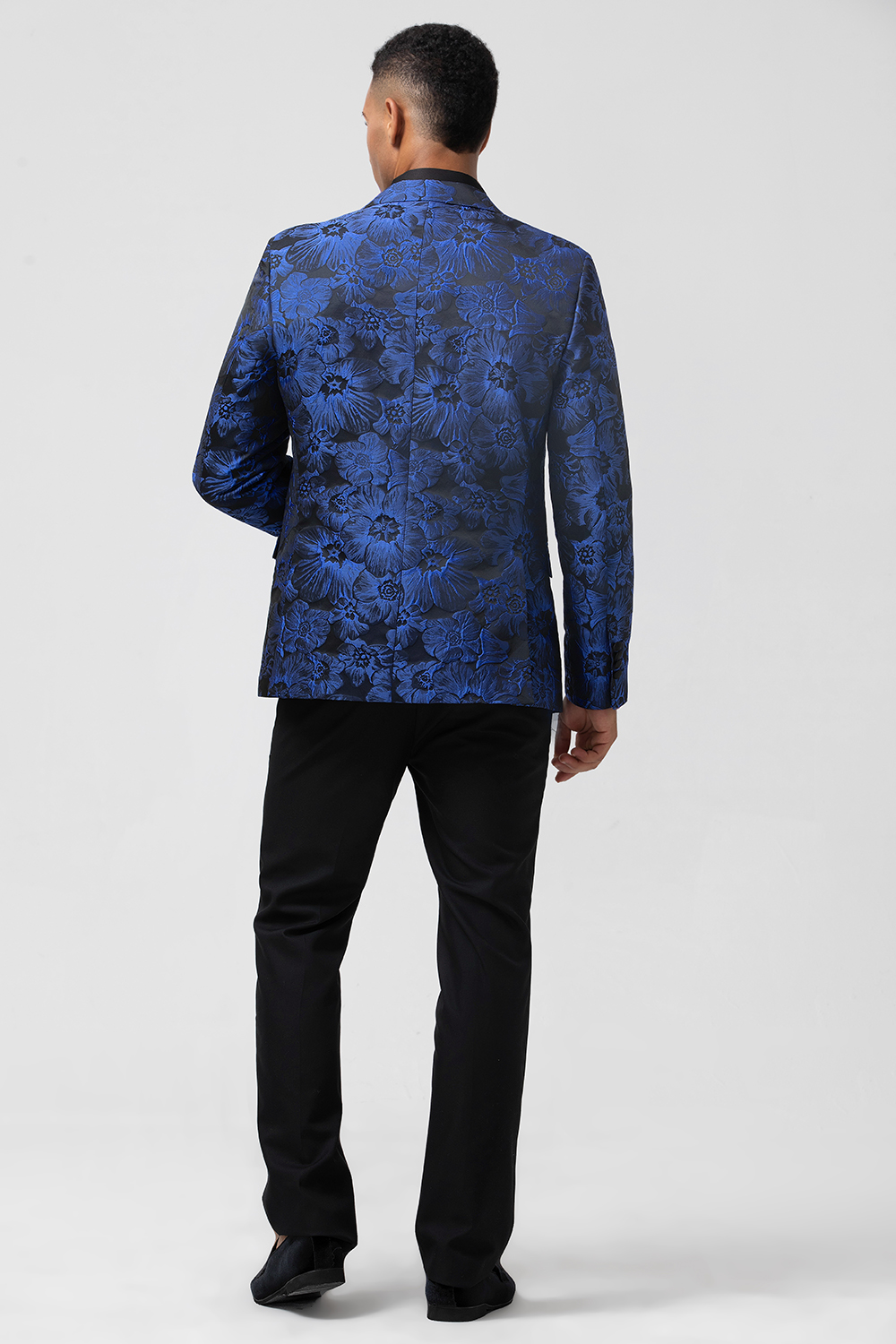 Royal Blue Shawl Lapel Jacquard 2 Pieces Prom Men's Suits