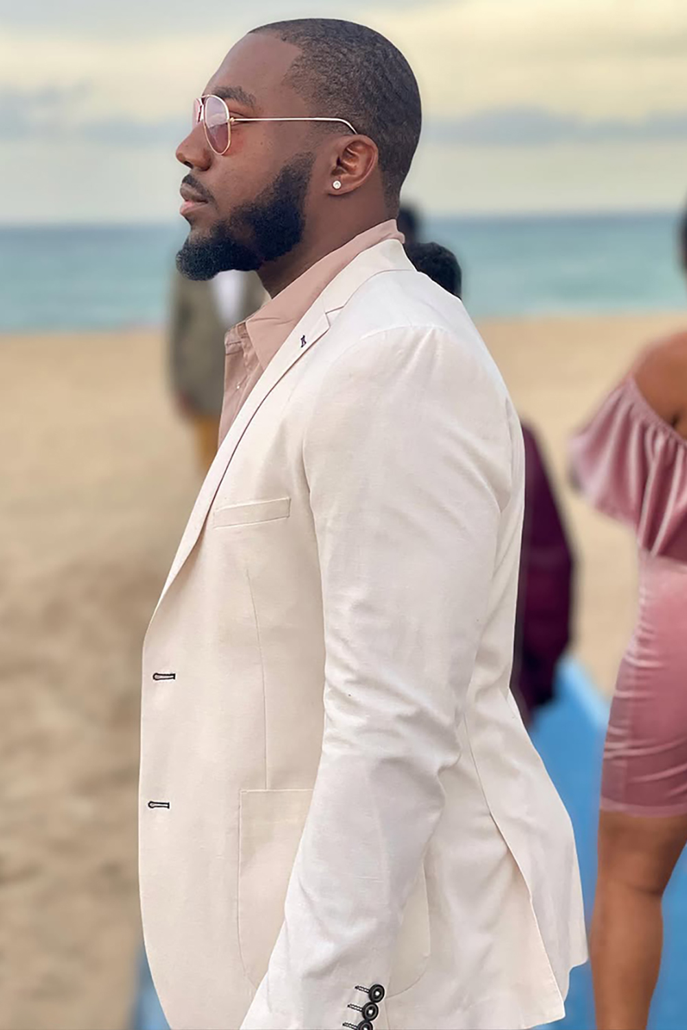 Ivory 2 Piece Notched Lapel Prom Homecoming Men's Suits