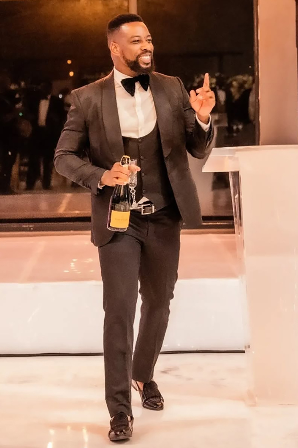 Black 3 Piece Shawl Lapel Prom Homecoming Men's Suits