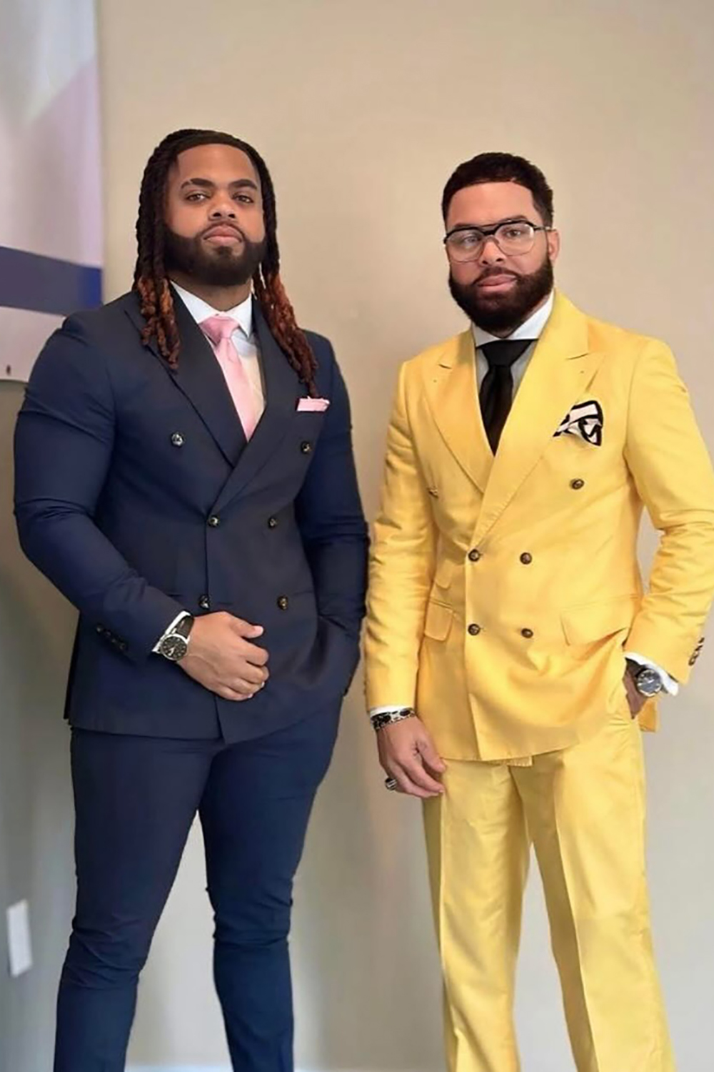 Dark Blue 2 Piece Double Breasted Prom Homecoming Men's Suits