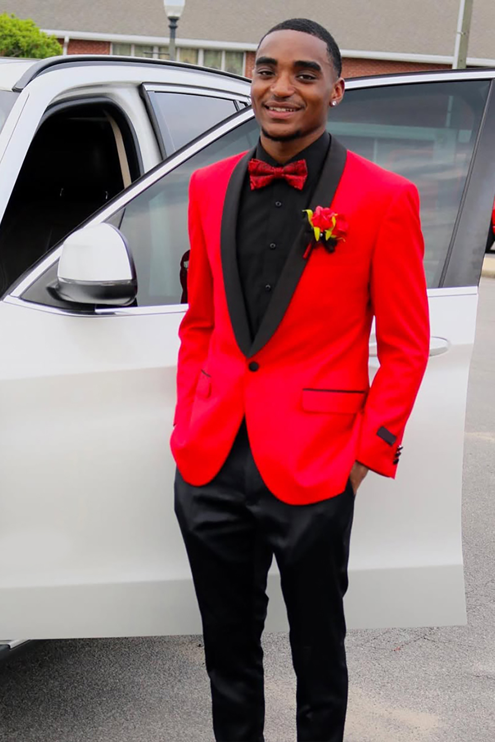 Red 2 Piece Shawl Lapel One Button Prom Homecoming Men's Suits