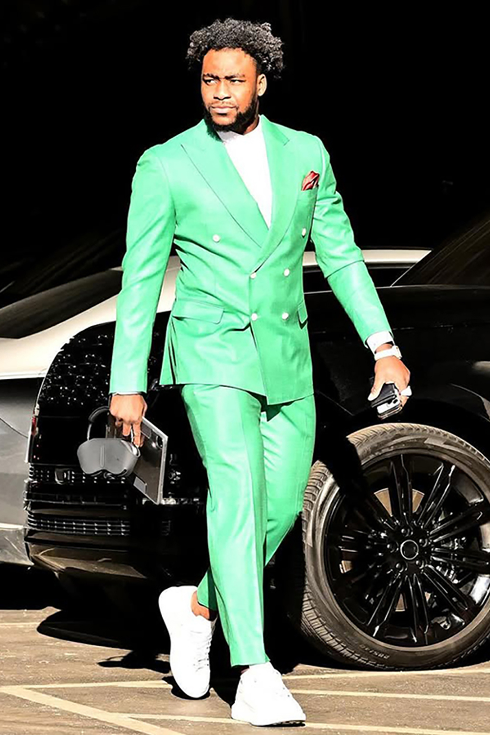 Light Green 2 Piece Peak Lapel Prom Homecoming Men's Suits