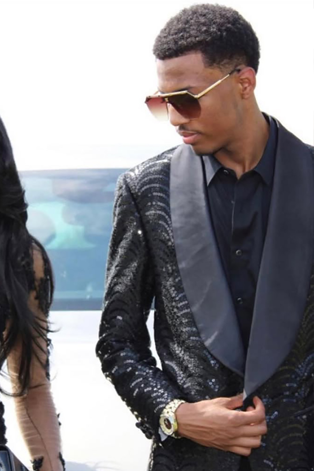 Sparkly Black Sequin Shawl Lapel 2 Piece Prom Homecoming Men's Suits