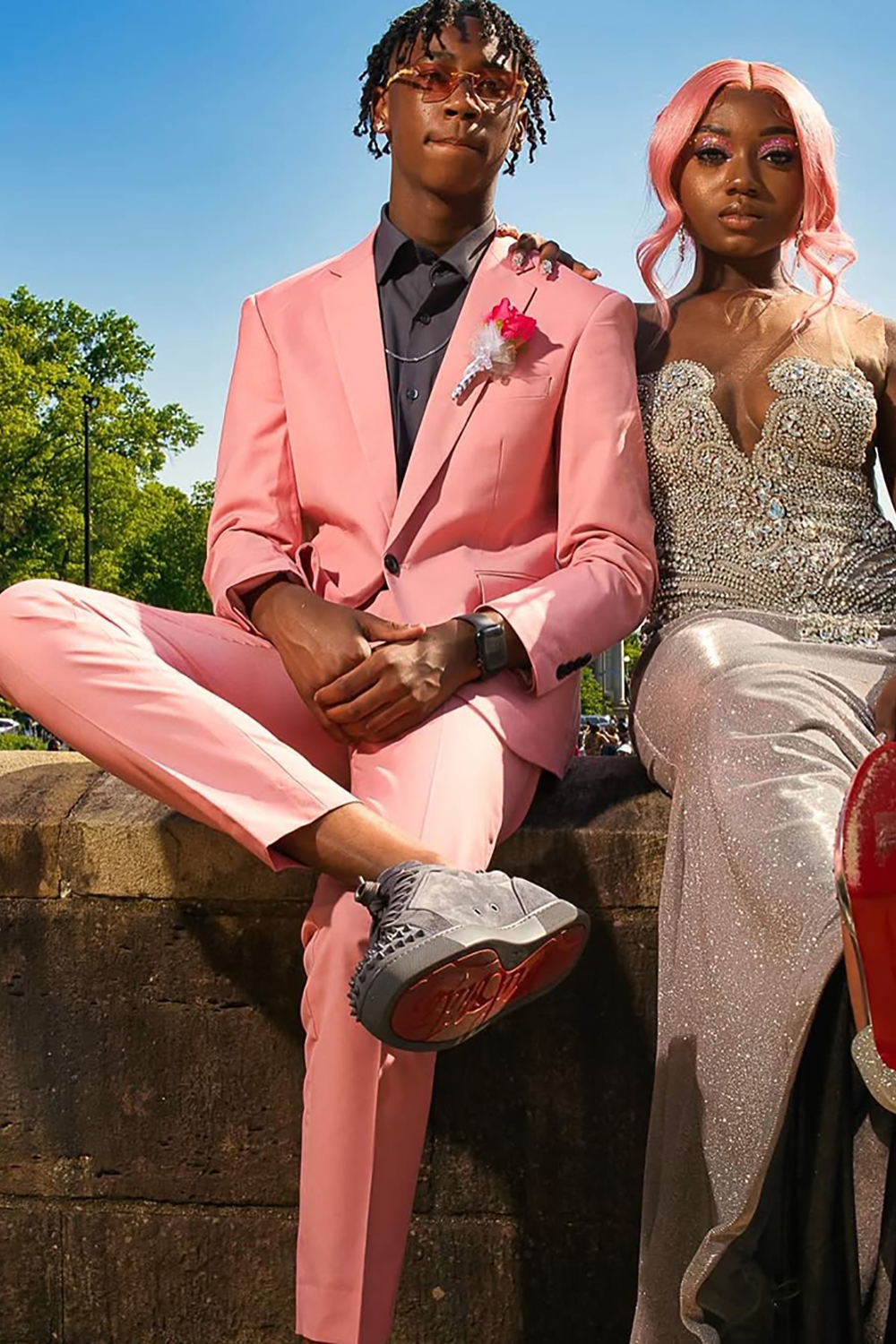 Pink Single Breasted 2 Piece Notched Lapel Prom Homecoming Men's Suits