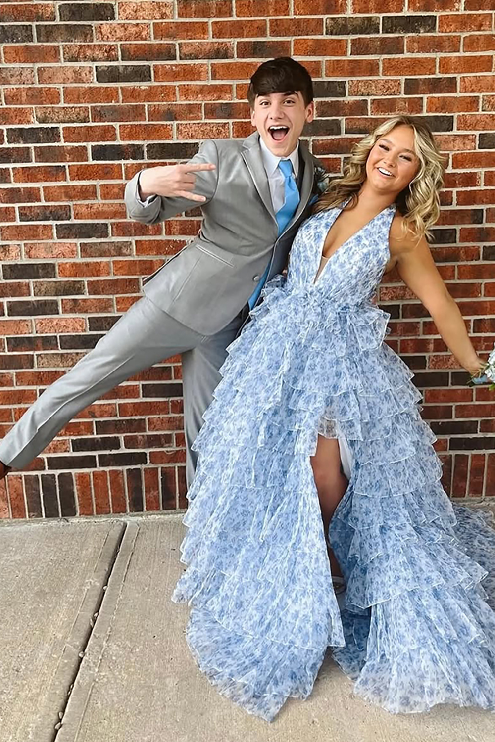 Simple Grey 2 Piece Notched Lapel Prom Homecoming Men's Suits