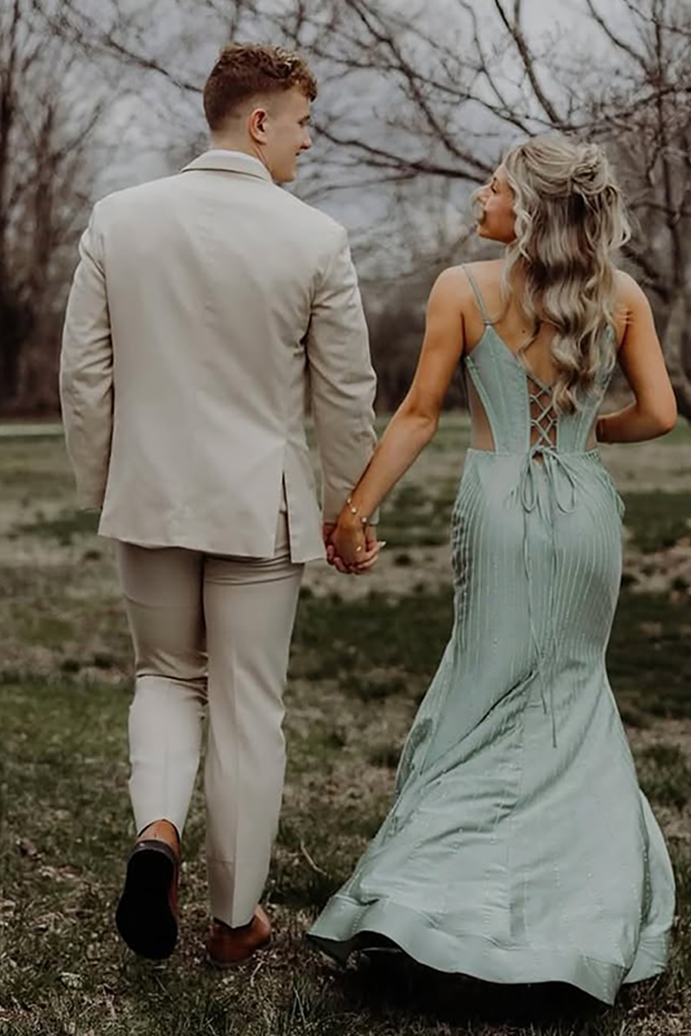 Light Khaki 2 Piece Notched Lapel Prom Homecoming Men's Suits