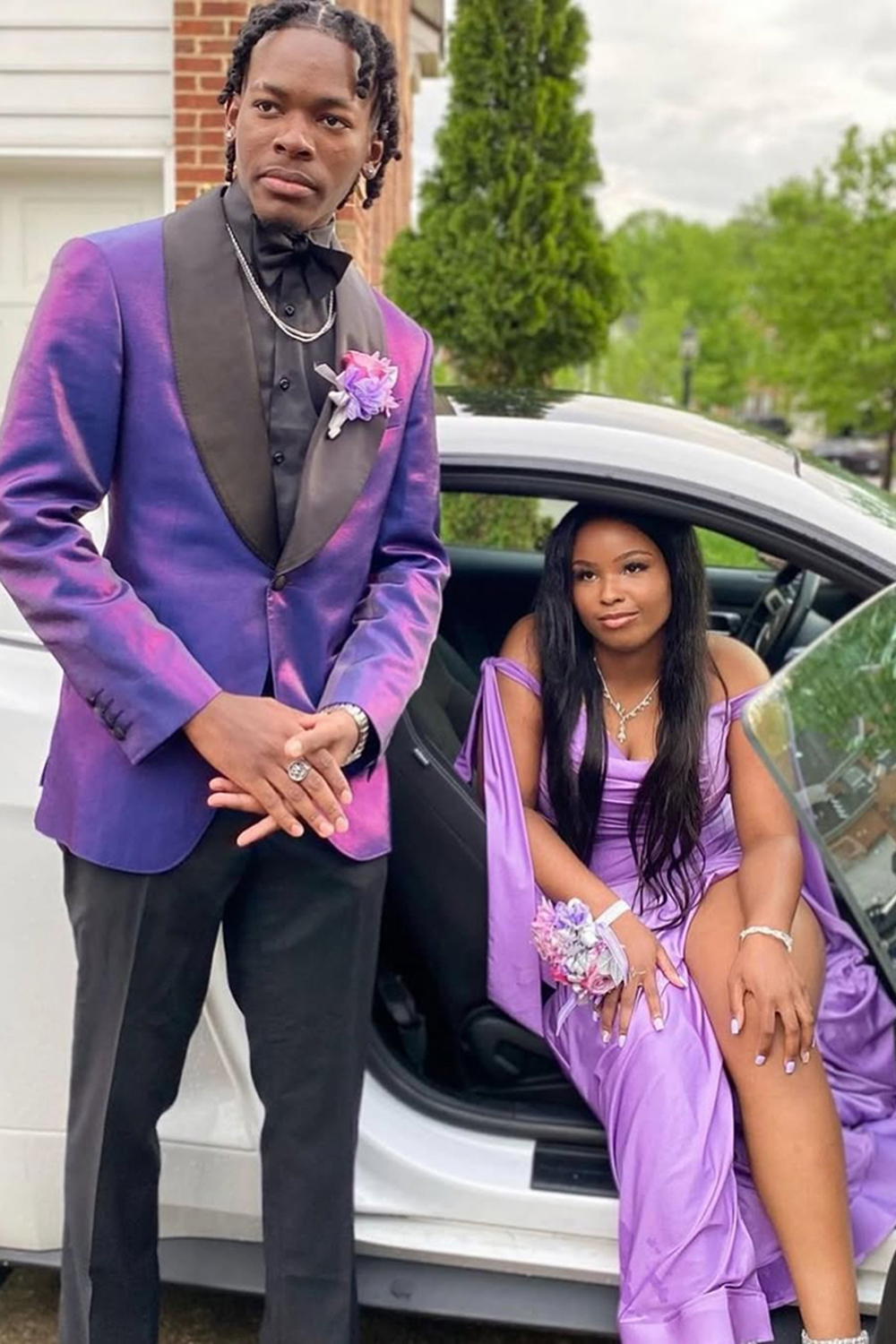 Purple Shawl Lapel Slim Fit 2 Piece Men's Prom Homecoming Suits