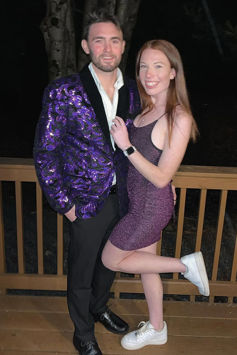 Sparkly Purple Shawl Lapel Slim Fit 2 Piece Men's Prom Homecoming Suits
