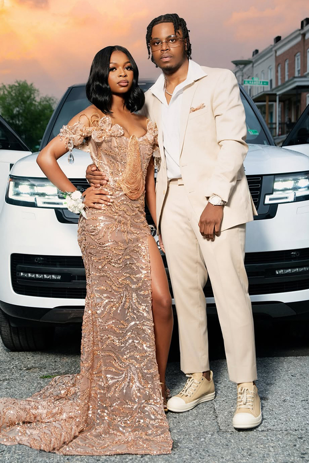 Light Khaki Slim Fit 2 Piece Notched Lapel Prom Homecoming Men's Suits