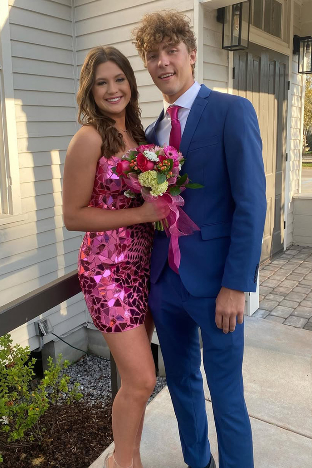 Blue Slim Fit 2 Piece Notched Lapel Prom Homecoming Men's Suits