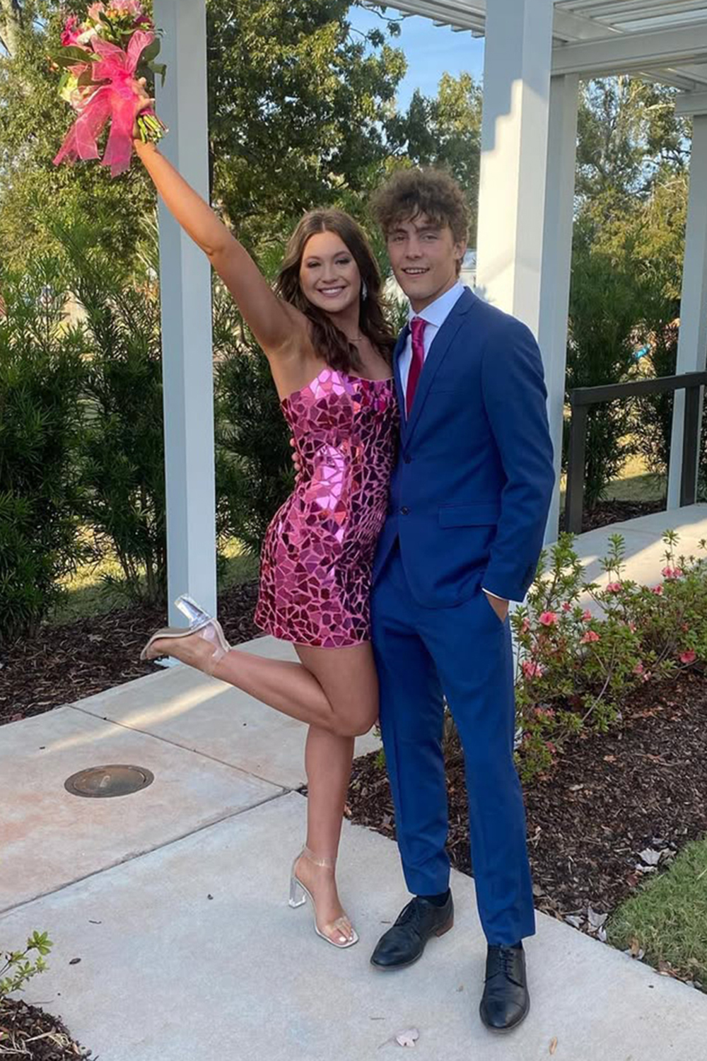 Blue Slim Fit 2 Piece Notched Lapel Prom Homecoming Men's Suits