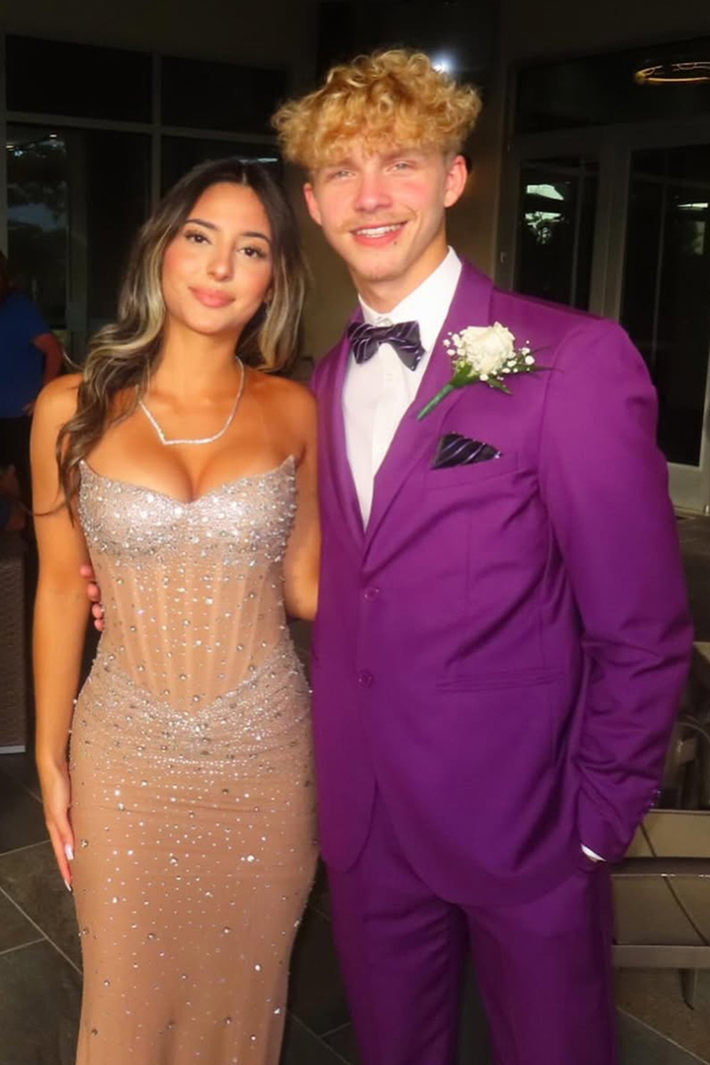 Purple Slim Fit Notched Lapel 2 Piece Men's Prom Homecoming Suits