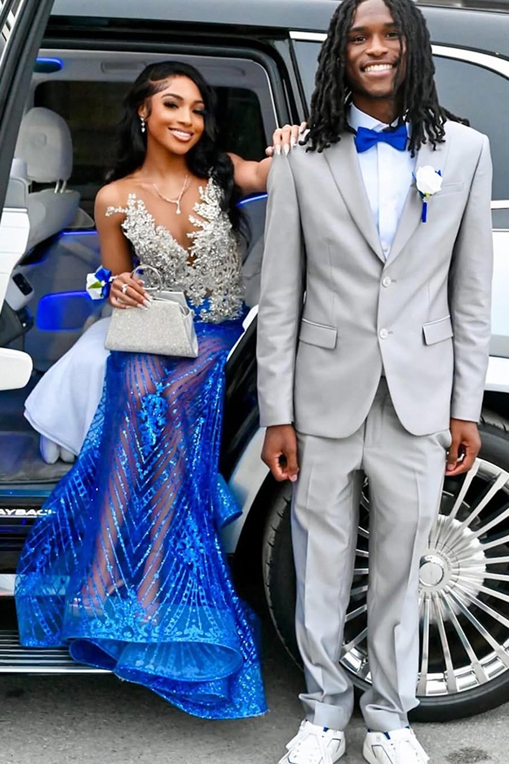 Grey Lapel Single Breasted Slim Fit 2 Piece Men's Prom Homecoming Suits