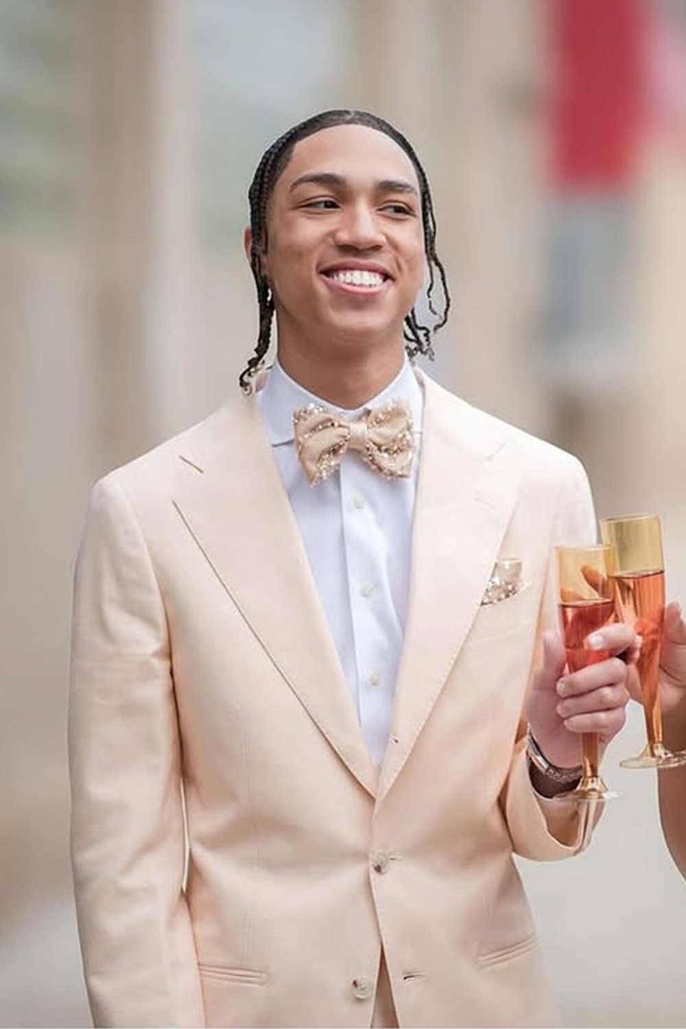 Ivory Notched Lapel Slim Fit 2 Piece Men's Prom Homecoming Suits