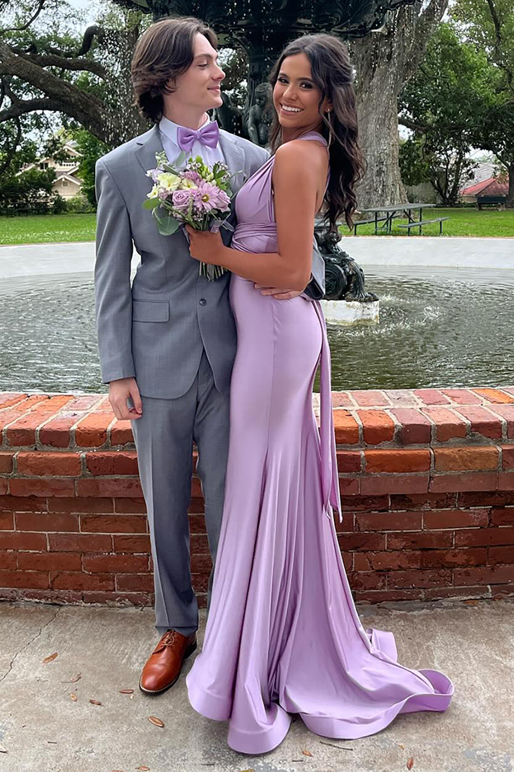 Simple Light Blue Halter Backless Long Satin Mermaid Prom Dress