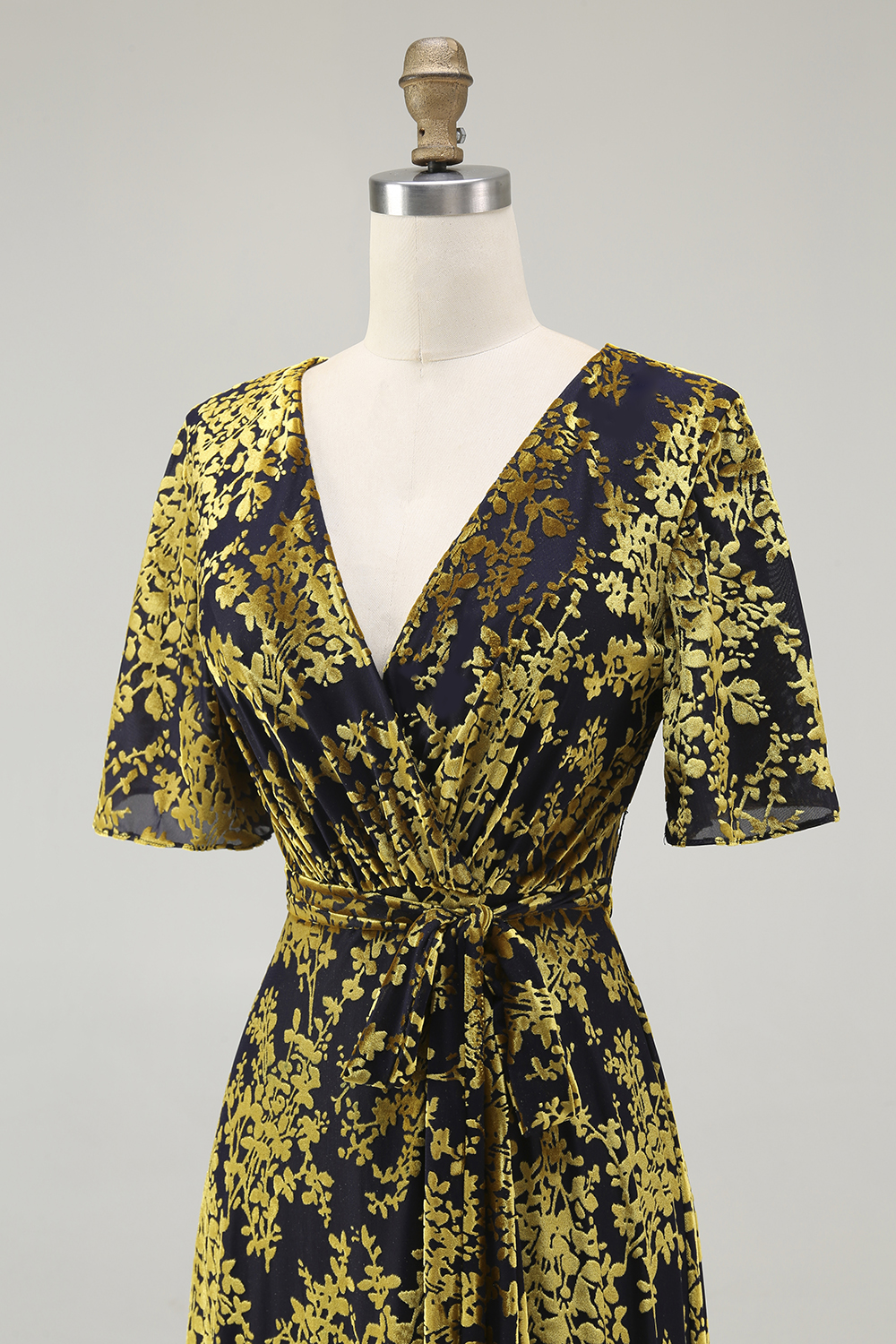 Burnout Velvet Dark Green Mother of Bride Dress