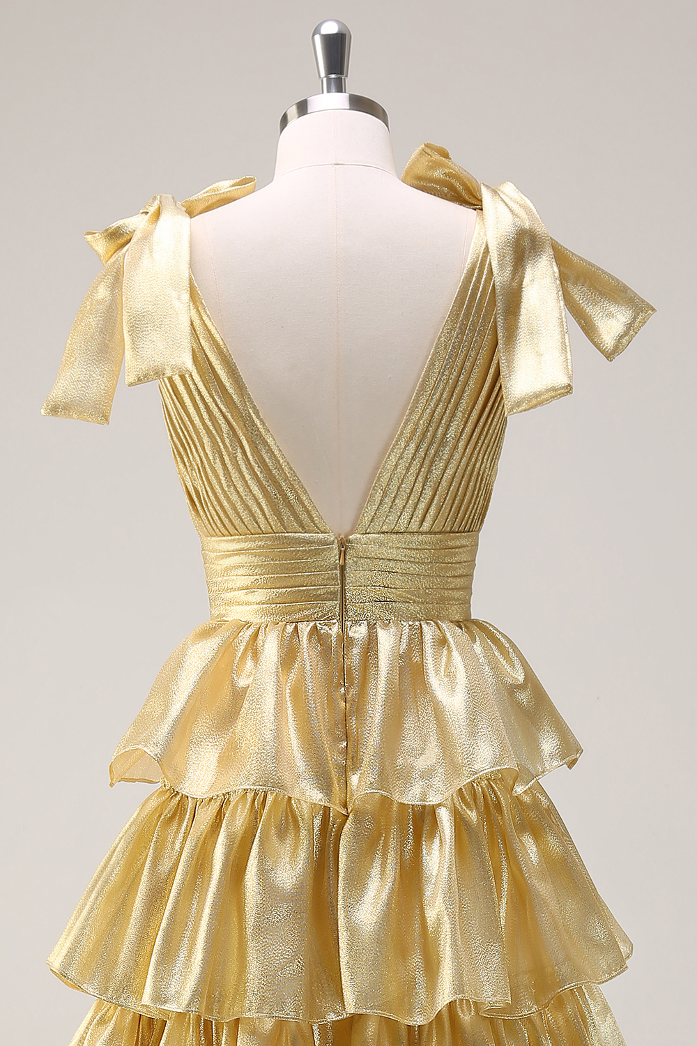 Princess A Line Deep V Neck Pink Prom Dress with Ruffles