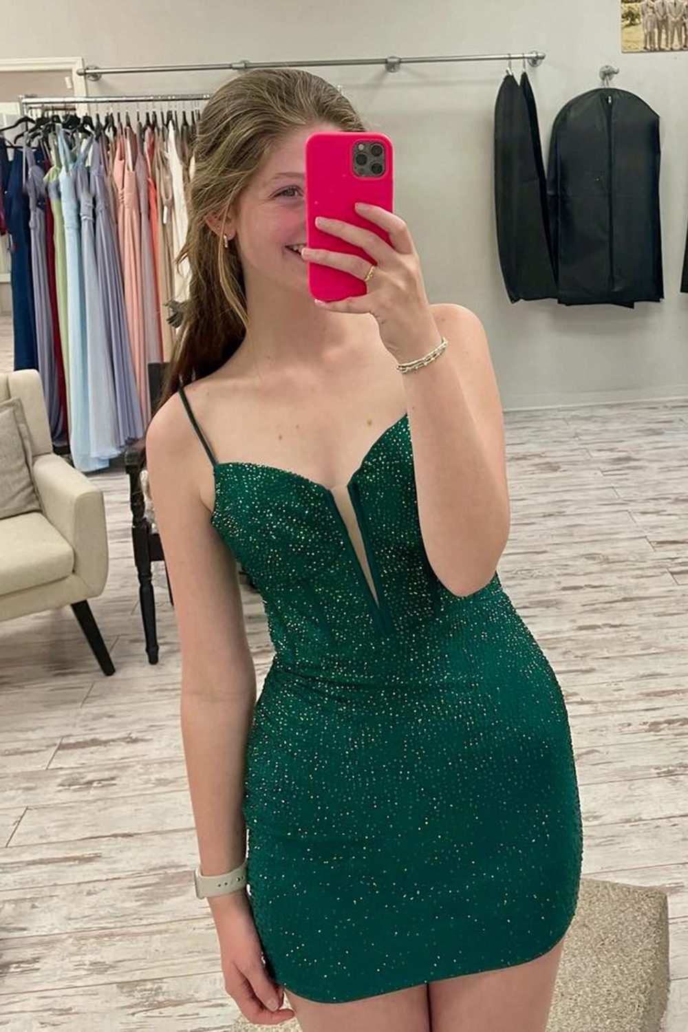 Sparkly Sheath Spaghetti Straps Black Corset Sequins Tight Short Homecoming Dress