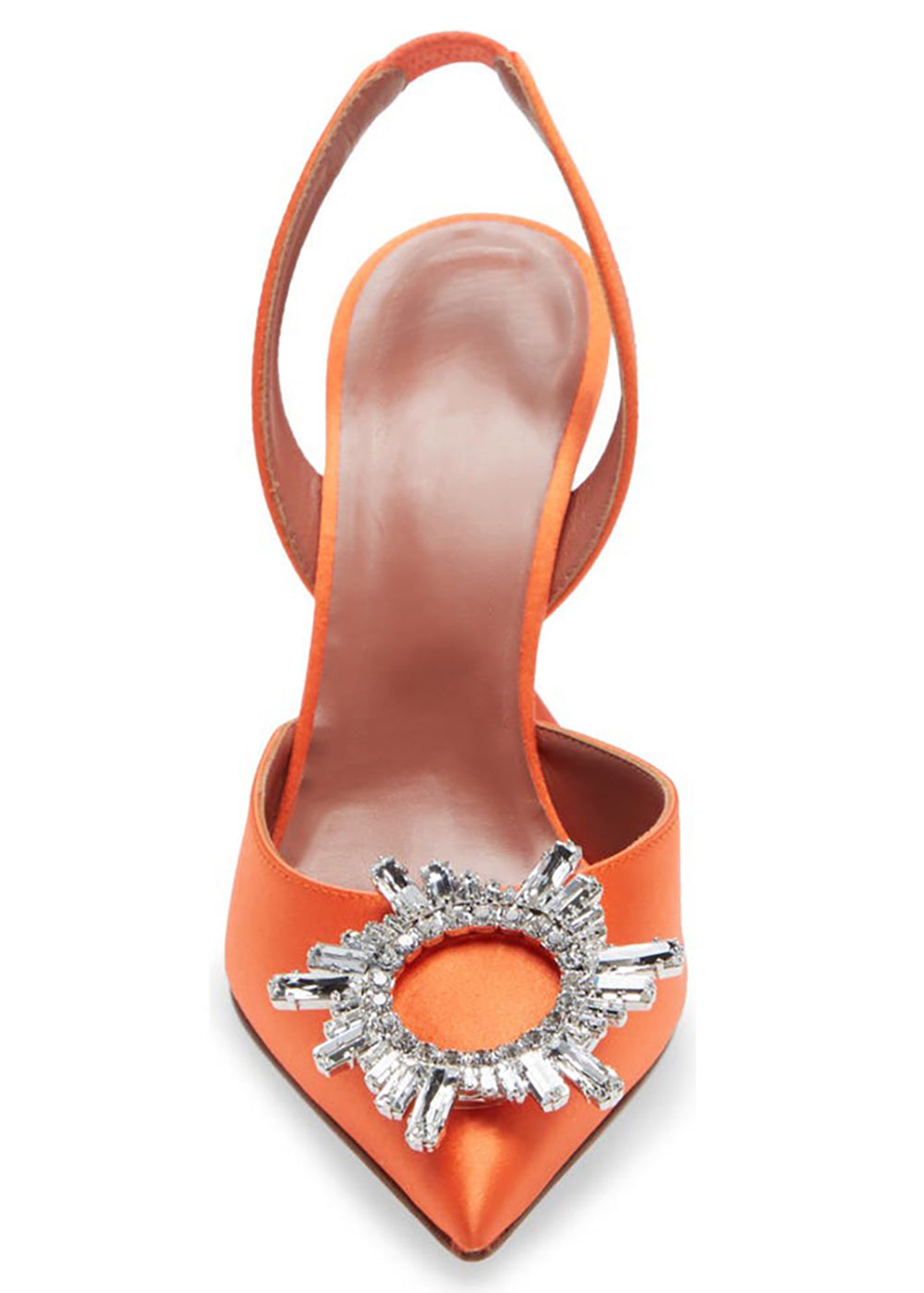 Orange Satin Slingbacks High Heels