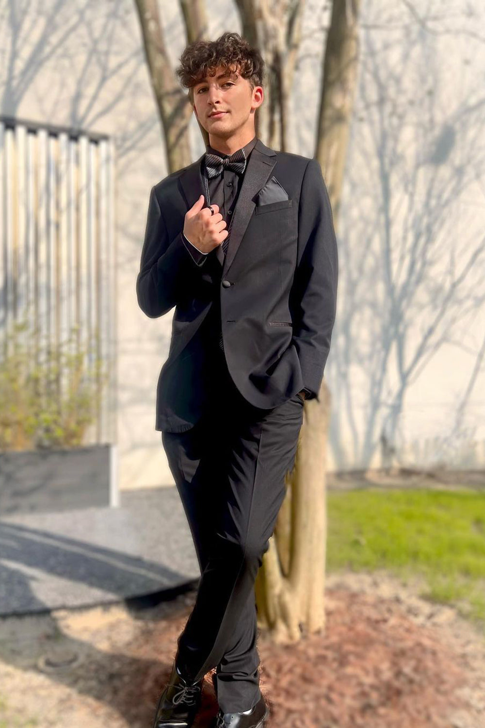 Buy all black prom tuxedo 2025