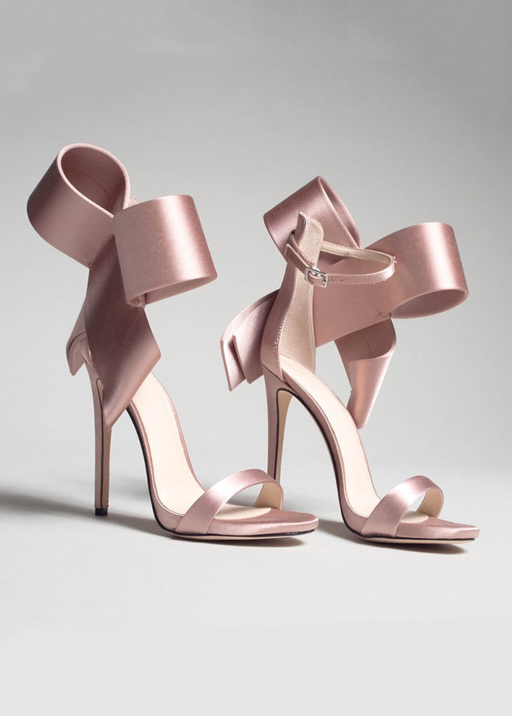 Large Bow Knot Stiletto Heel Strap Sandals for Women