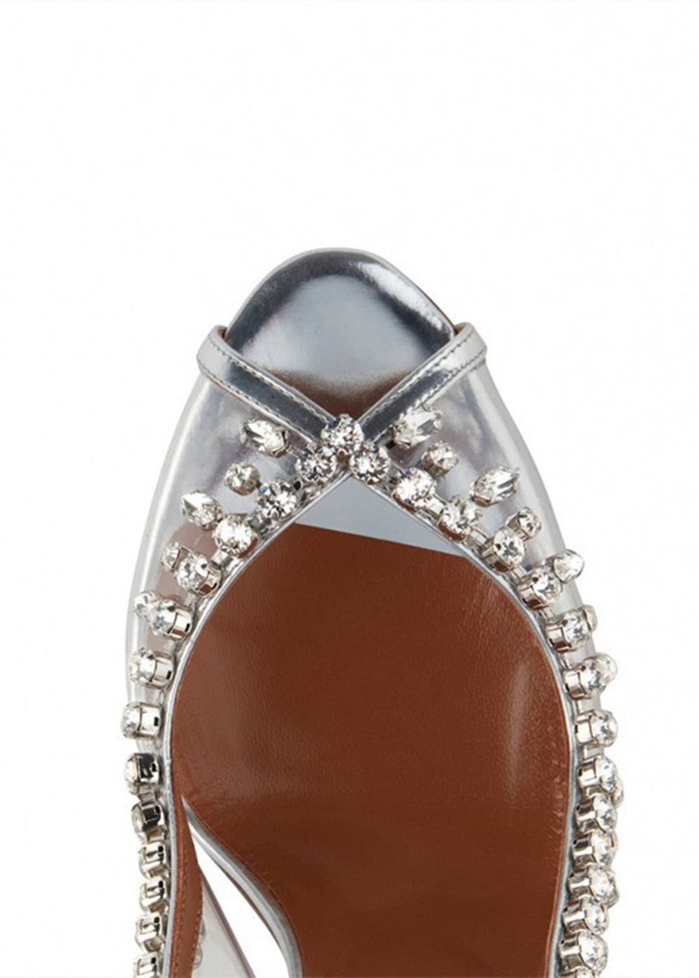 Rhinestone Peep Toe Slingback High Heel