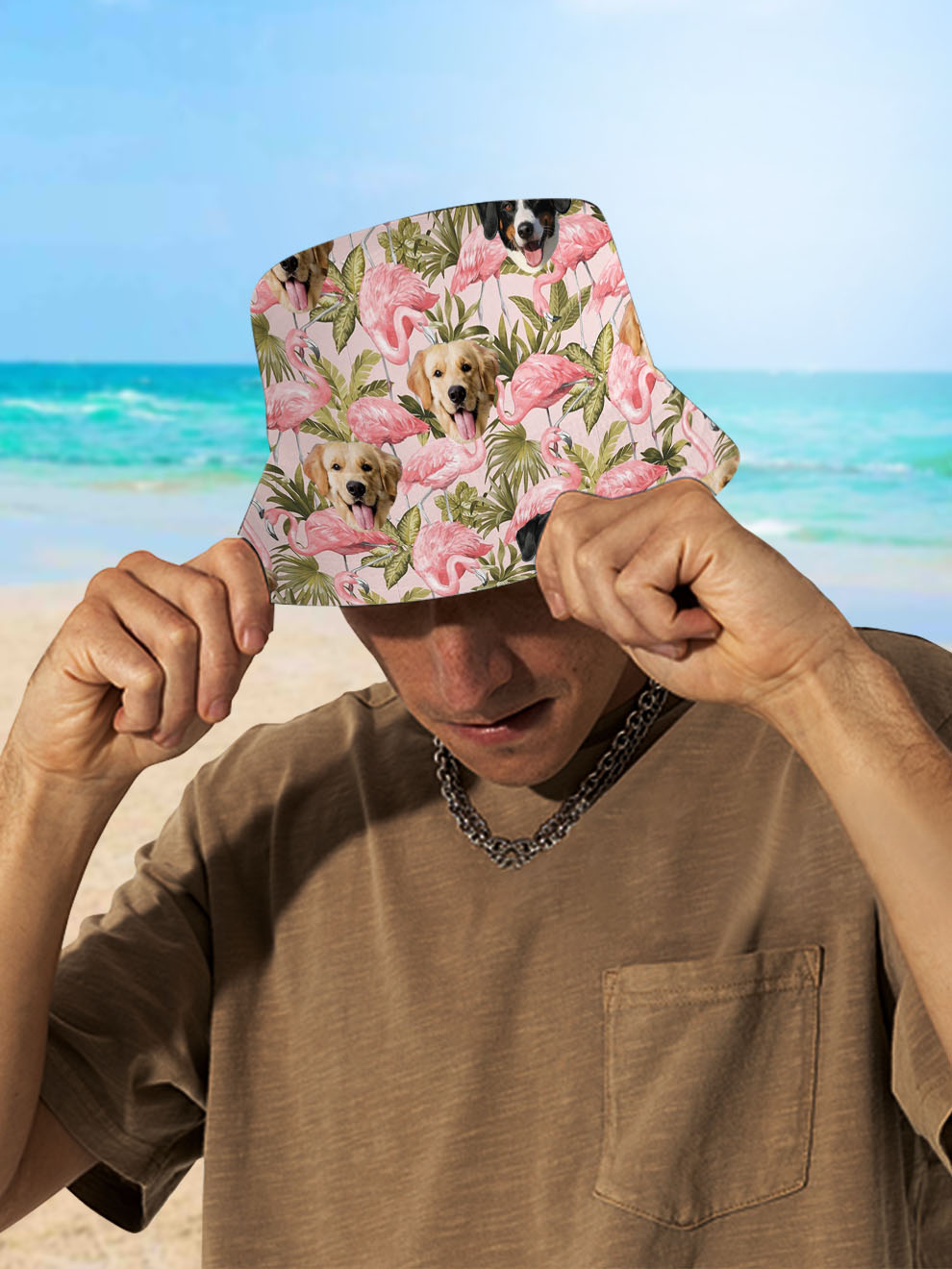 Custom Watermelon Hawaiian Bucket Hat With Pet Face