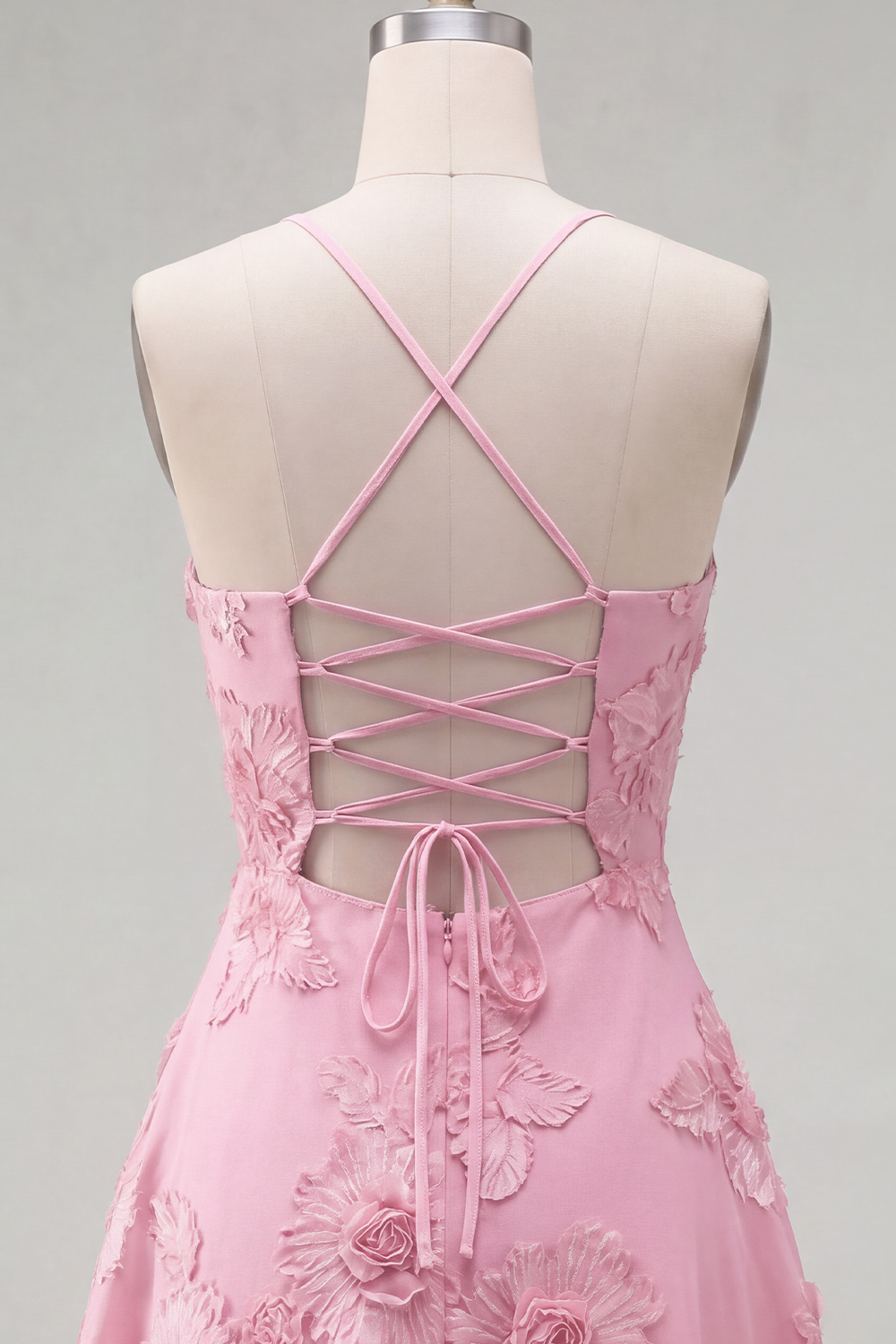 Lilac Floral Short A-Line Spaghetti Straps Homecoming Dress