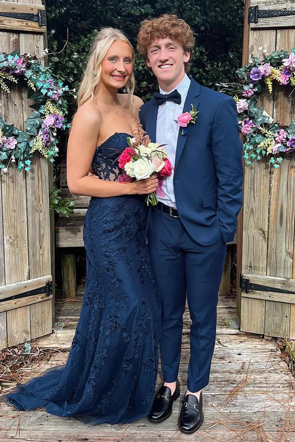 Purple Sweetheart Neck Mermaid Prom Dress With Appliques