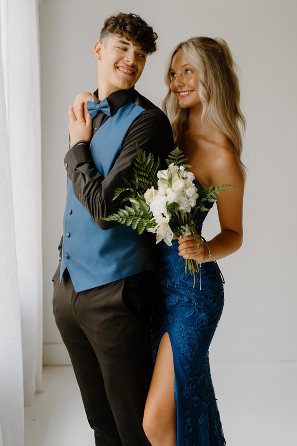 Purple Corset Sweetheart Long Lace Prom Dress with Slit