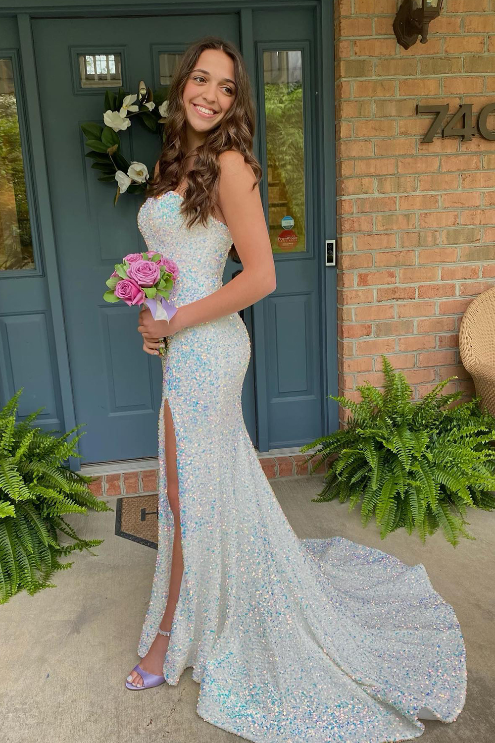 Mermaid Royal Blue Sequin Prom Dress