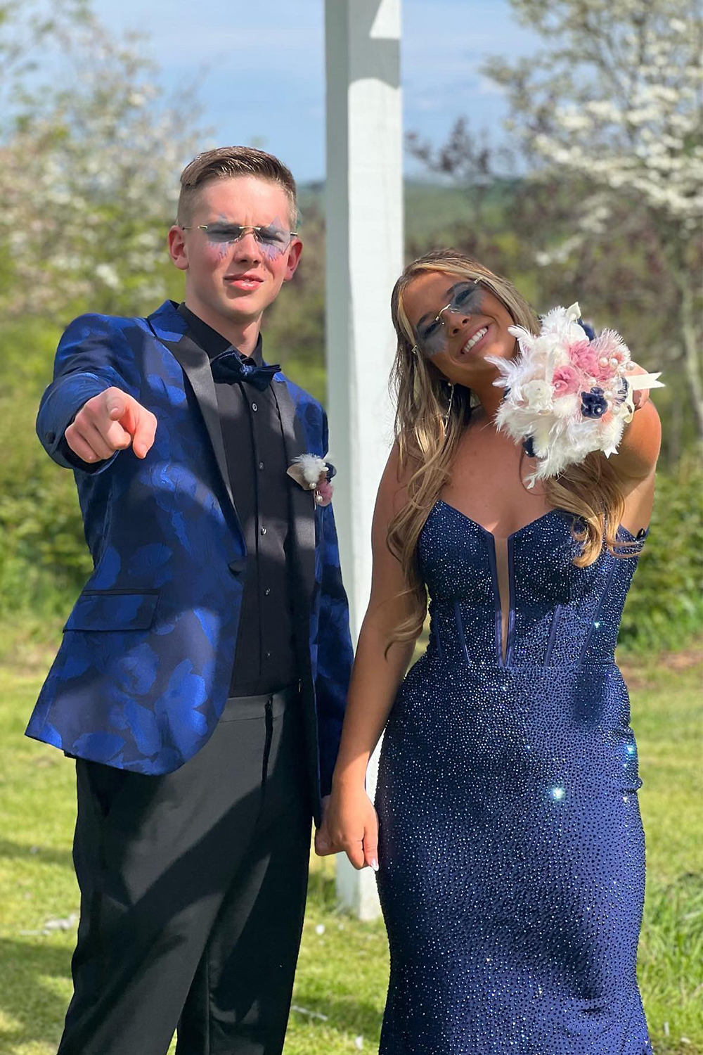 Sparkly Blue Corset Sequins Mermaid Long Prom Dress