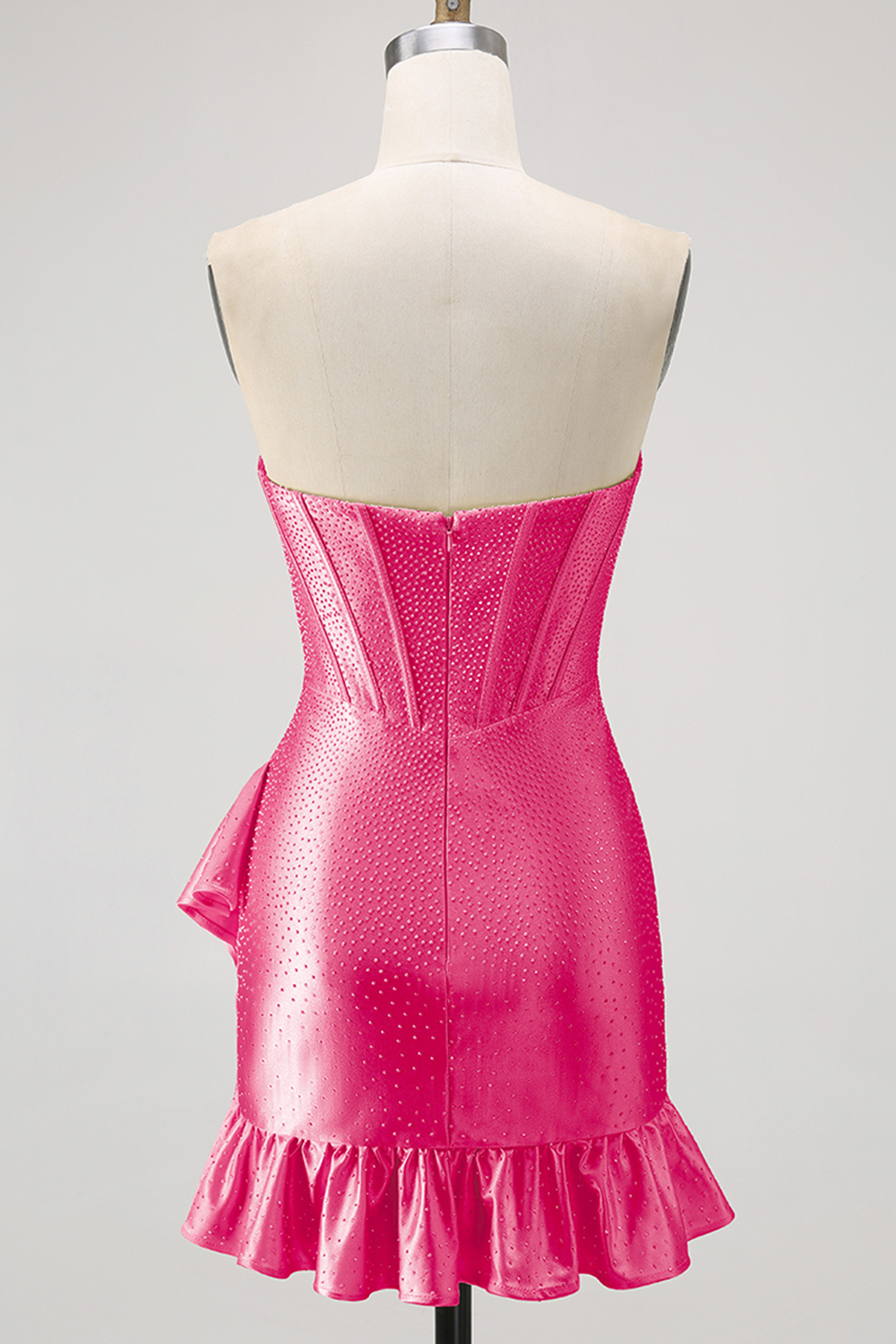 Sparkly Royal Blue Corset Ruffled Beaded Short Tight Homecoming Dress