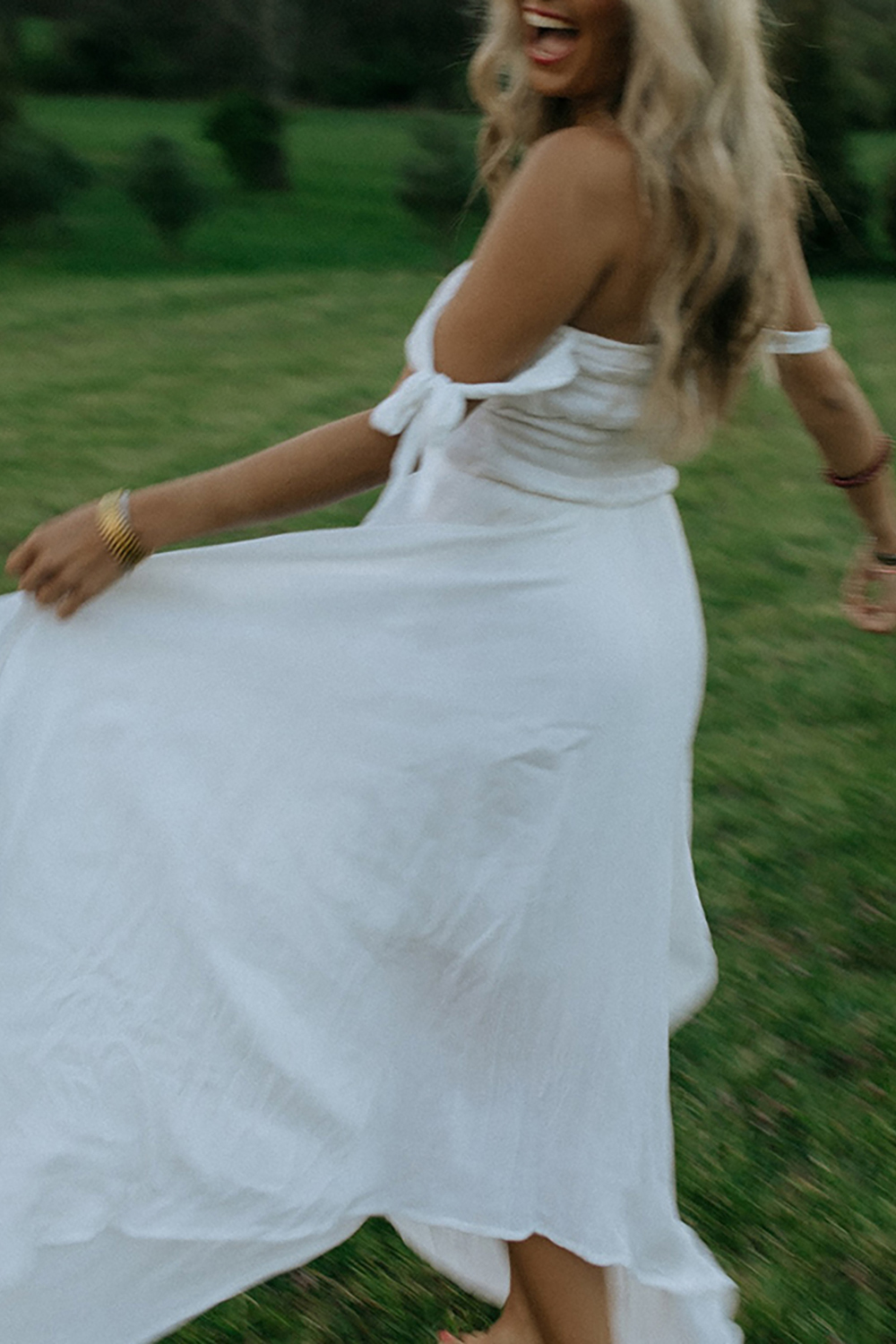 Simple White Off The Shoulder Sheath Maxi Dress