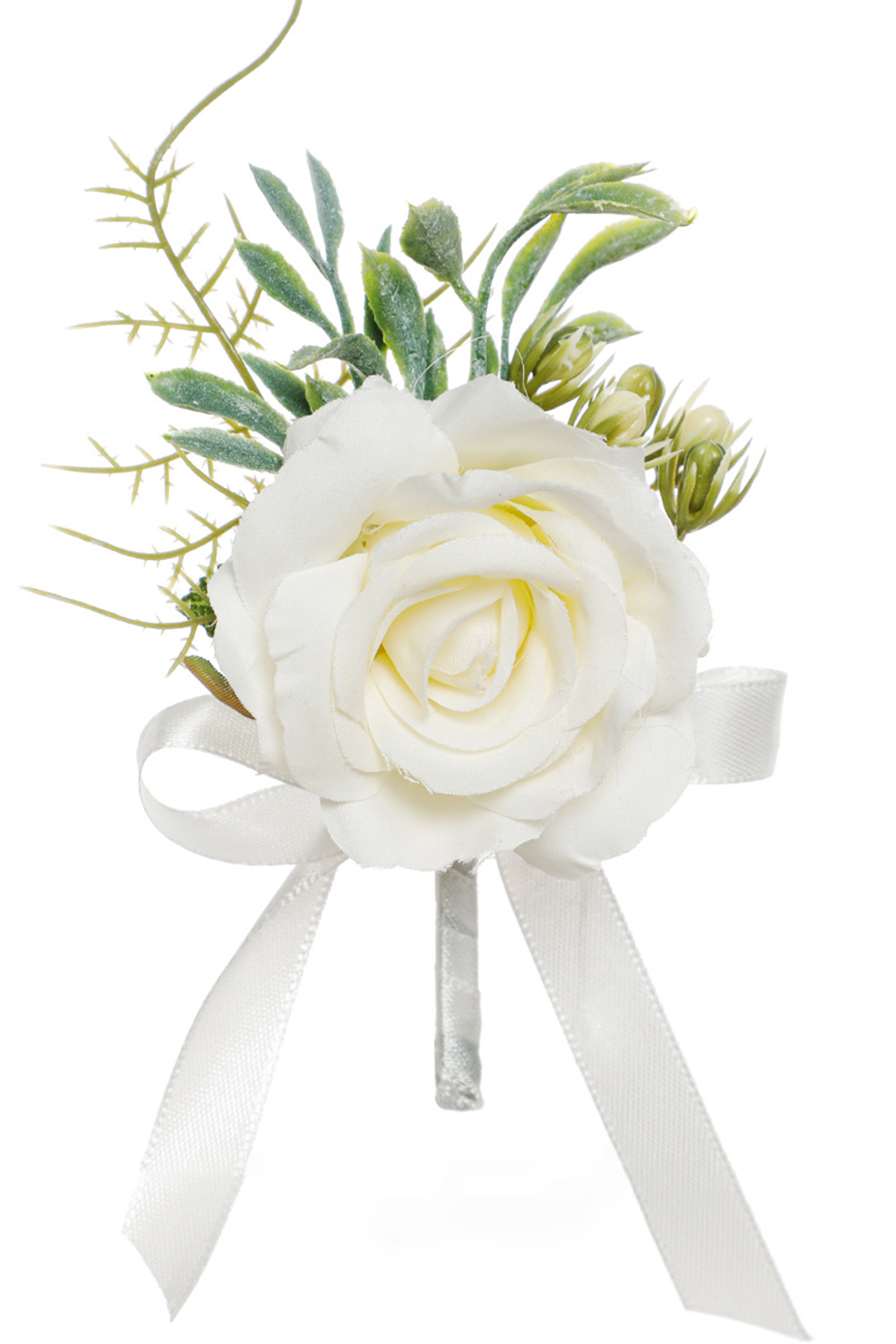 Artificial White Flowers Homecoming Corsage 