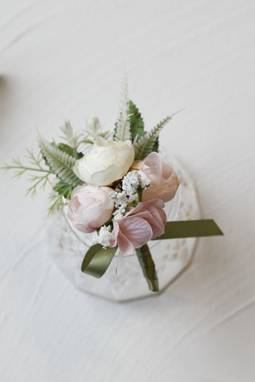 Blush Artificial Flowers Corsage For Wedding Party