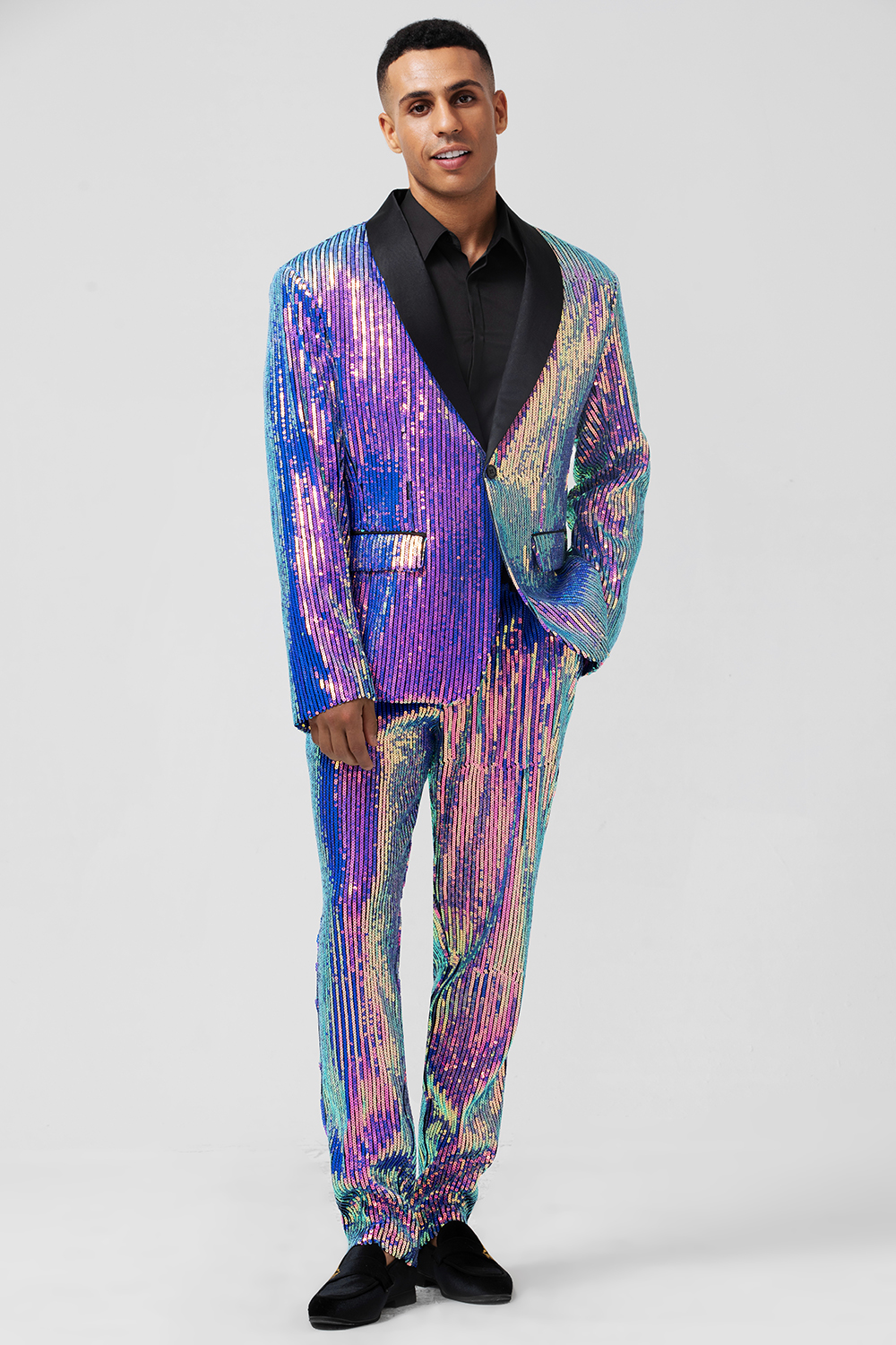 Sparkly Purple 2 Pieces Shawl Lapel Men's Prom Suits